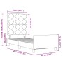 Estructura de cama con cabecera Gris oscuro 80 x 200 cm tela