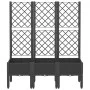Planter with black PP trellis 120x40x142 cm by , Pots and planters - Ref: Foro24-367928, Price: 116,20 €, Discount: %