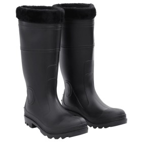 Botas de agua con calcetines extraíbles negro número 43 PVC