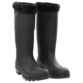 Botas de agua con calcetines extraíbles negro número 45 PVC