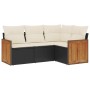 4-teilige Gartensofagarnitur mit schwarzen synthetischen Rattankissen von , Gartensets - Ref: Foro24-3260012, Preis: 282,89 €...