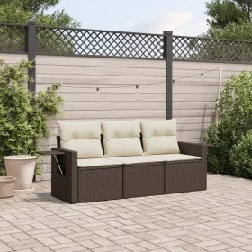 3-piece garden sofa set and brown synthetic rattan cushions by , Garden sets - Ref: Foro24-3252200, Price: 226,79 €, Discount: %