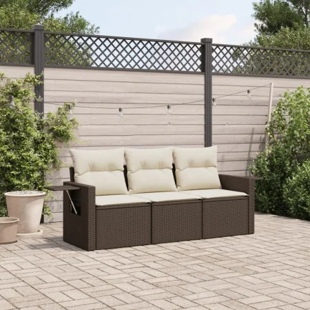 3-piece garden sofa set and brown synthetic rattan cushions by , Garden sets - Ref: Foro24-3252200, Price: 226,79 €, Discount: %