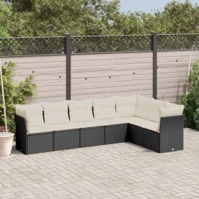 7-piece garden dining set and black synthetic rattan cushions by , Garden sets - Ref: Foro24-3249575, Price: 425,23 €, Discou...