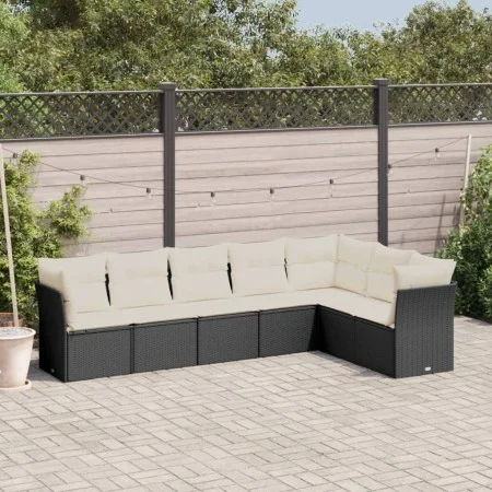 7-piece garden dining set and black synthetic rattan cushions by , Garden sets - Ref: Foro24-3249575, Price: 425,23 €, Discou...