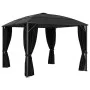 Gazebo with anthracite gray curtains 300x300x265 cm by vidaXL, Tents and gazebos - Ref: Foro24-48600, Price: 600,56 €, Discou...
