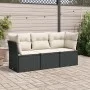 Gartensofa-Set mit Kissen, 3-teilig, schwarzes synthetisches Rattan von , Gartensets - Ref: Foro24-3249045, Preis: 201,85 €, ...