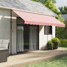 Tela de repuesto de toldo rayas rojas y blancas 4x3,5 m de , Toldos - Ref: Foro24-367717, Precio: 66,56 €, Descuento: %