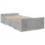 Concrete gray engineered wood bed with drawers 75x190 cm by , Beds and slatted bases - Ref: Foro24-3280352, Price: 110,26 €, ...