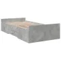 Concrete gray engineered wood bed with drawers 75x190 cm by , Beds and slatted bases - Ref: Foro24-3280352, Price: 110,26 €, ...