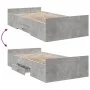 Concrete gray engineered wood bed with drawers 75x190 cm by , Beds and slatted bases - Ref: Foro24-3280352, Price: 110,26 €, ...