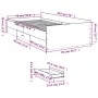 Concrete gray engineered wood bed with drawers 75x190 cm by , Beds and slatted bases - Ref: Foro24-3280352, Price: 110,26 €, ...