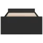 Black engineered wood bed with drawers 75x190 cm by , Beds and slatted bases - Ref: Foro24-3280350, Price: 113,80 €, Discount: %