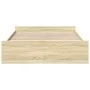Sonoma oak engineered wood bed with drawers 150x200 cm by , Beds and slatted bases - Ref: Foro24-3280288, Price: 143,64 €, Di...