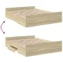 Sonoma oak engineered wood bed with drawers 150x200 cm by , Beds and slatted bases - Ref: Foro24-3280288, Price: 143,64 €, Di...