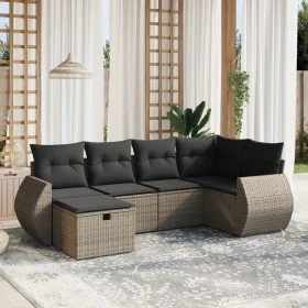 6-piece garden furniture set and gray synthetic rattan cushions by , Garden sets - Ref: Foro24-3264106, Price: 389,70 €, Disc...
