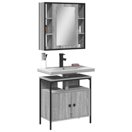 Badezimmermöbel Set 2 Stück grau grau Plywood von , Badezimmermöbel - Ref: Foro24-3214718, Preis: 117,38 €, Rabatt: %