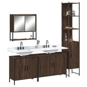 Badezimmermöbel Set 4 Stück Holz Sperrholz braun Eiche von , Badezimmermöbel - Ref: Foro24-3214694, Preis: 242,21 €, Rabatt: %
