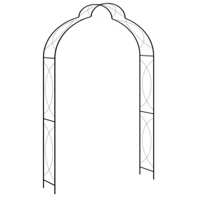 Arco de jardín hierro negro 150x34x240 cm de vidaXL, Pérgolas, arcos y enrejados de jardín - Ref: Foro24-47095, Precio: 68,53...