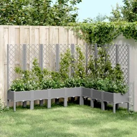 Planter with trellis PP light gray 200x160x142 cm by , Pots and planters - Ref: Foro24-367942, Price: 238,01 €, Discount: %