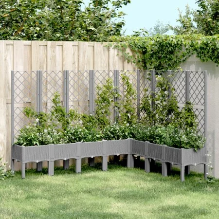 Planter with trellis PP light gray 200x160x142 cm by , Pots and planters - Ref: Foro24-367942, Price: 238,01 €, Discount: %