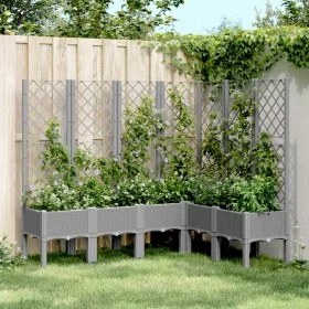 Planter with trellis PP light gray 160x120x142 cm by , Pots and planters - Ref: Foro24-367937, Price: 151,89 €, Discount: %