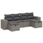 6-piece garden furniture set and gray synthetic rattan cushions by , Garden sets - Ref: Foro24-3264476, Price: 368,31 €, Disc...