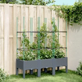 Garten mit grauem PP grau 120x40x142,5 cm von , Töpfe und Pflanzgefäße - Ref: Foro24-367956, Preis: 55,43 €, Rabatt: %