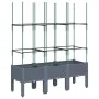 Planter with gray PP trellis 120x40x142.5 cm by , Pots and planters - Ref: Foro24-367956, Price: 55,43 €, Discount: %