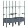 Planter with gray PP trellis 120x40x142.5 cm by , Pots and planters - Ref: Foro24-367956, Price: 55,43 €, Discount: %
