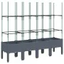 Jardinera con enrejado PP gris 160x40x142,5 cm de , Maceteros y jardineras - Ref: Foro24-367961, Precio: 72,14 €, Descuento: %