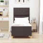 Estructura de cama con cabecera Marrón oscuro 80 x 200 cm tela