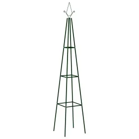 Kletterpflanzenstütze 2 Einheiten dunkelgrünes Eisen 35x35x195cm von vidaXL, Pergolen, Bögen und Gartenspaliere - Ref: Foro24...