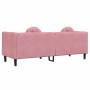 Pink velvet 3-seater sofa with cushions by , Sofas - Ref: Foro24-372645, Price: 298,92 €, Discount: %