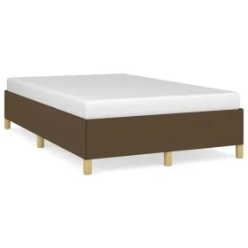 Dark brown fabric bed frame 120x190 cm by , Beds and slatted bases - Ref: Foro24-379518, Price: 89,71 €, Discount: %