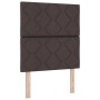 Estructura de cama con cabecera Marrón oscuro 80 x 200 cm tela