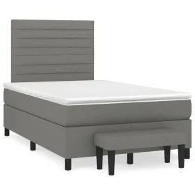 Box spring bed with dark gray fabric mattress 120x190 cm by , Beds and slatted bases - Ref: Foro24-3270363, Price: 439,59 €, ...