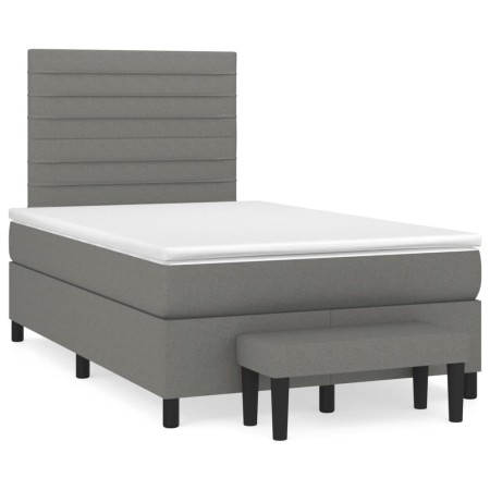 Box spring bed with dark gray fabric mattress 120x190 cm by , Beds and slatted bases - Ref: Foro24-3270363, Price: 428,67 €, ...