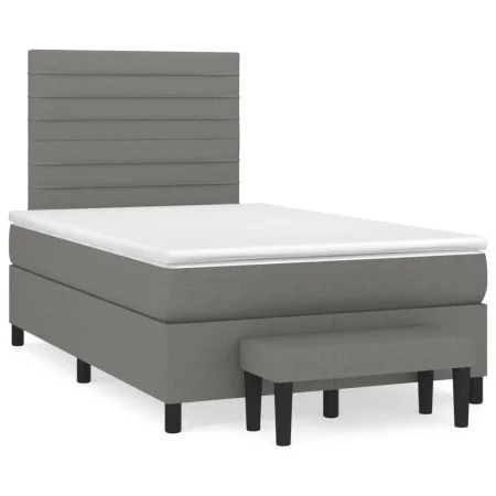 Box spring bed with dark gray fabric mattress 120x190 cm by , Beds and slatted bases - Ref: Foro24-3270363, Price: 439,59 €, ...