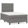 Cama box spring con colchón y LED tela marrón oscuro 120x190 cm de , Camas y somieres - Ref: Foro24-3270205, Precio: 431,35 €...