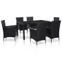 Garden dining set 7 pieces black synthetic rattan by vidaXL, Garden sets - Ref: Foro24-45977, Price: 498,29 €, Discount: %