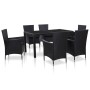 Garten-Essgruppe 7-teilig aus schwarzem synthetischem Rattan von vidaXL, Gartensets - Ref: Foro24-45977, Preis: 548,06 €, Rab...