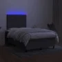 Cama box spring con colchón y LED tela marrón oscuro 120x190 cm de , Camas y somieres - Ref: Foro24-3270205, Precio: 431,35 €...