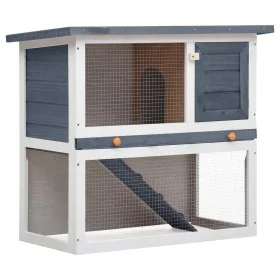 Kaninchenkäfig mit 1 grauen Holztür von vidaXL, Käfige und Lebensräume für Kleintiere - Ref: Foro24-170831, Preis: 115,88 €, ...