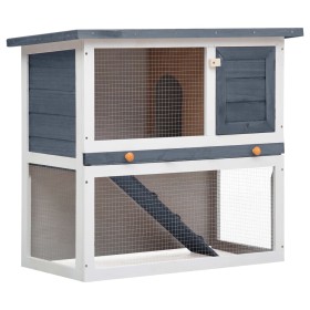 Kaninchenkäfig mit 1 grauen Holztür von vidaXL, Käfige und Lebensräume für Kleintiere - Ref: Foro24-170831, Preis: 103,83 €, ...
