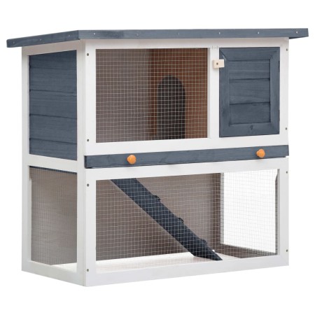 Jaula conejera con 1 puerta madera gris de vidaXL, Jaulas y habitáculos para animales pequeños - Ref: Foro24-170831, Precio: ...