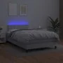 Cama box spring colchón y LED cuero sintético blanco 120x190 cm de , Camas y somieres - Ref: Foro24-3270136, Precio: 450,41 €...