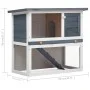 Kaninchenkäfig mit 1 grauen Holztür von vidaXL, Käfige und Lebensräume für Kleintiere - Ref: Foro24-170831, Preis: 115,88 €, ...