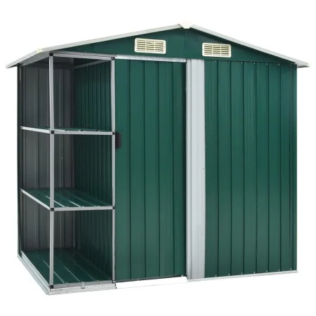 Garden shed with green iron shelf 205x130x183 cm by vidaXL, Sheds - Ref: Foro24-47104, Price: 300,90 €, Discount: %