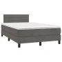 Box spring bed with mattress and LED dark gray velvet 120x190 cm by , Beds and slatted bases - Ref: Foro24-3270160, Price: 39...